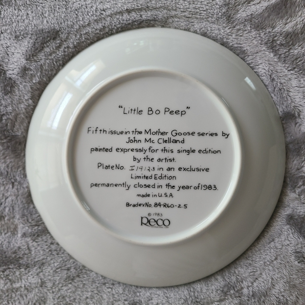Vtg 80s Little Bo Peep 8.5" Collectors Plate - Picture 2 of 4